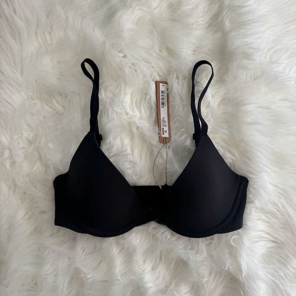 Skims Fits Everybody Scoop Plunge Bra Onyx Size 30B